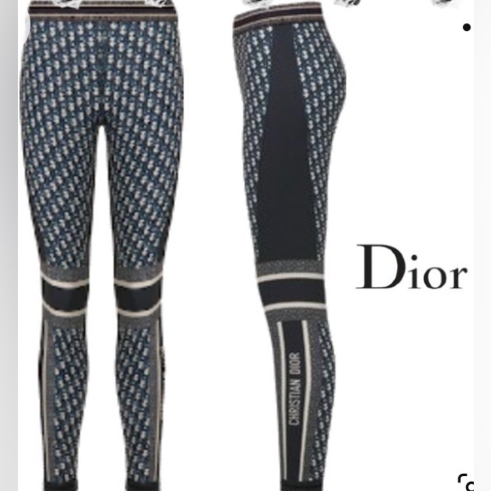 DIOR Leggings Oblique Technical Jersey Blue